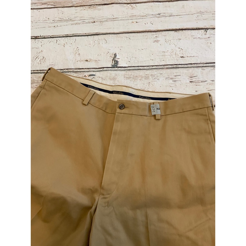 Brooks Brothers Advantage Chino Hudson Fit Khaki Pants Mens 38x30 Flat Front - Picture 2 of 4